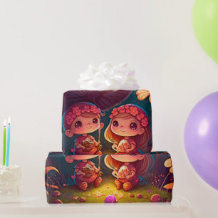 cute mushrooms cottagecore pattern Wrapping Paper