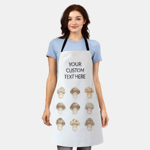 Cute Mushrooms Custom Text Simple Apron