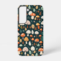 Cute mushrooms leaves cottage core design