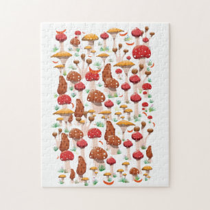 Cute Mushrooms Pattern Jigsaw Puzzle