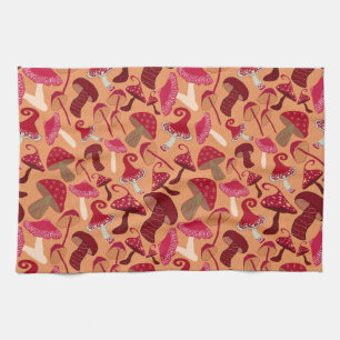 Cute Mushrooms Tea Towel