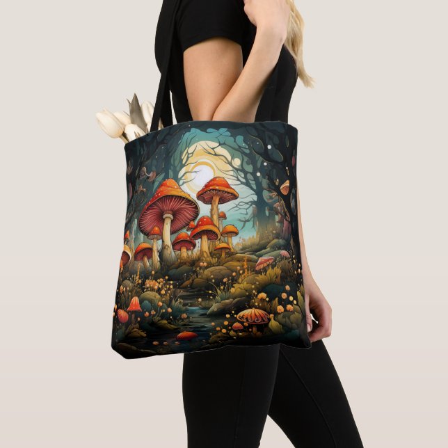 Cute mushrooms tote bag (Close Up)