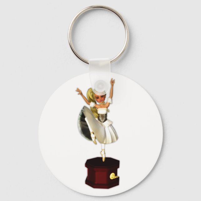 Cute Music Box Dancer Key Ring (Front)