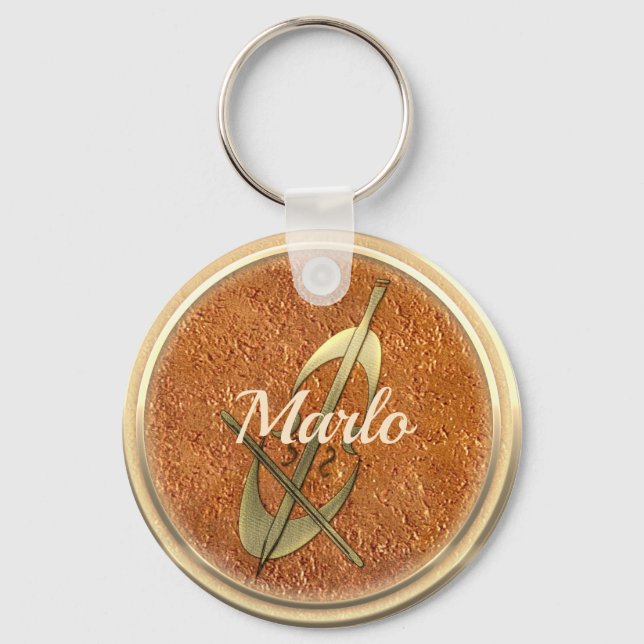 Cute Music Fan Cello Add Text Key Ring (Front)