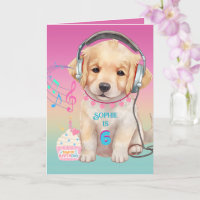 Cute Music Loving Golden Retriever Personalised