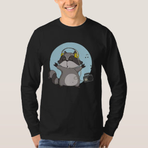 Cute Music Loving Listening Raccoon T-Shirt