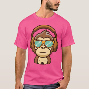 cute music monkey with headphones friend T-Shirt