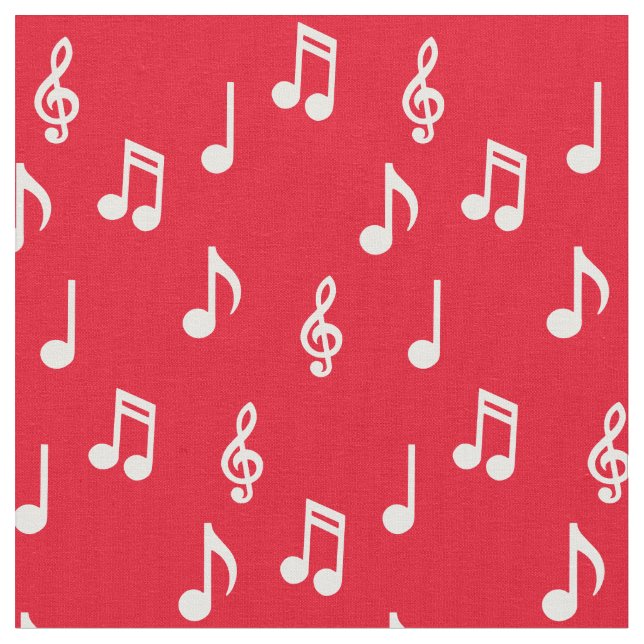 Cute Music Notes Musician Teacher Fabric (Close Up)