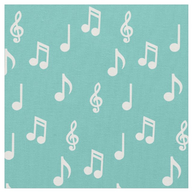 Cute Music Notes Musician Teacher Fabric (Close Up)