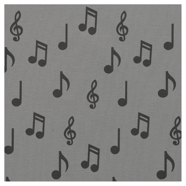 Cute Music Notes Musician Teacher Fabric (Close Up)