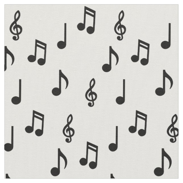 Cute Music Notes Musician Teacher Fabric (Close Up)