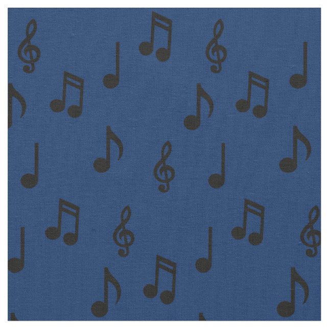 Cute Music Notes Musician Teacher Fabric (Close Up)