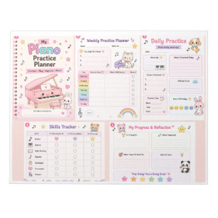 Cute Music-Themed Fridge Organisation Planner Notepad