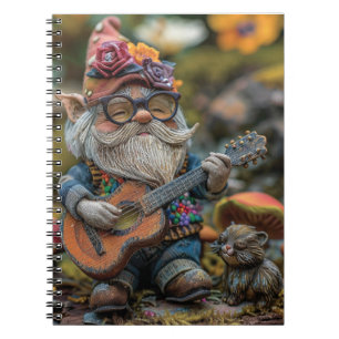 Cute musical gnome playing a guitar  notebook
