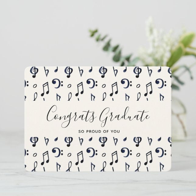 Cute Musical Notes Pattern Graduation (Standing Front)