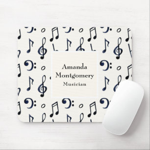 Cute Musical Notes Pattern Mouse Pad
