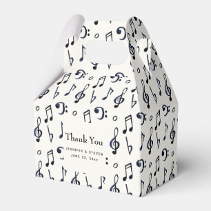 Cute Musical Notes Pattern Wedding Favour Box