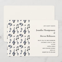 Cute Musical Notes Pattern Wedding