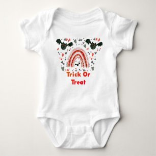 Cute My 1st Halloween with Red Rainbow Bats Spooky Baby Bodysuit
