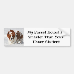 Cute "My Basset Hound Is Smarter" Bumper Sticker