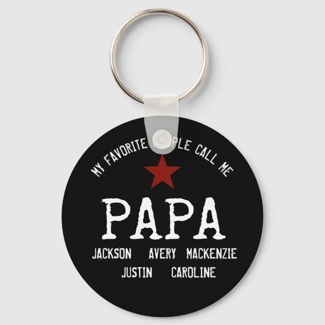 Cute My Favourite People Call Me... Personalised   Key Ring (Front)