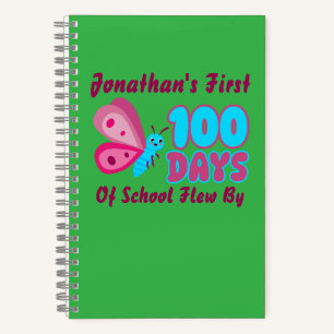 Cute My First !00 Days Of School Flew By Butterfly Notebook