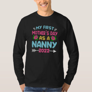 Cute My First Mother's Day As A Nanny 2022 Christm T-Shirt