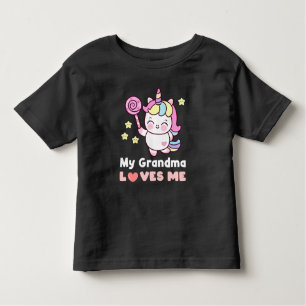Cute My Grandma Loves Me Unicorn Toddler T-Shirt