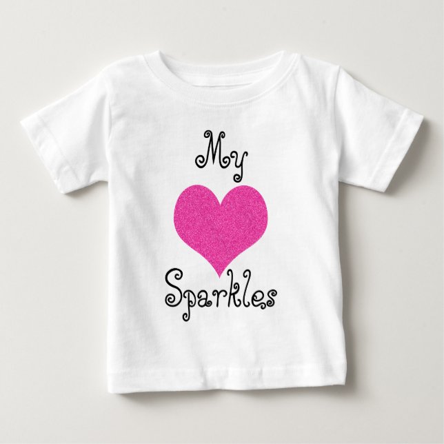 cute my heart sparkles baby tshirt (Front)