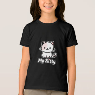 Cute my Kitty Cartoon kids T-Shirt Tri-Blend Shirt