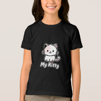 Cute my Kitty Cartoon kids T-Shirt Tri-Blend Shirt