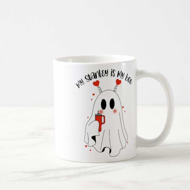 Cute My Stanley Is My Boo Boojee Funny Ghost Valen Coffee Mug (Right)