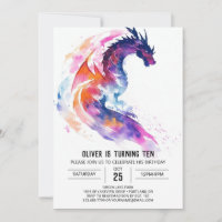 Cute Mythical Kids Dragon Birthday