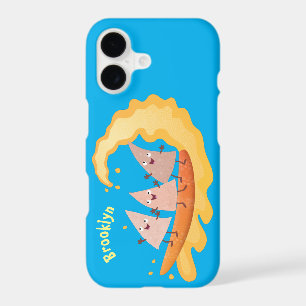 Cute nachos corn chips surfing cartoon