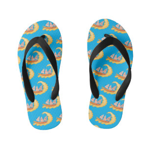 Cute nachos corn chips surfing cartoon  kid's jandals