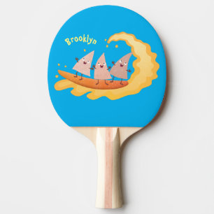 Cute nachos corn chips surfing cartoon ping pong paddle