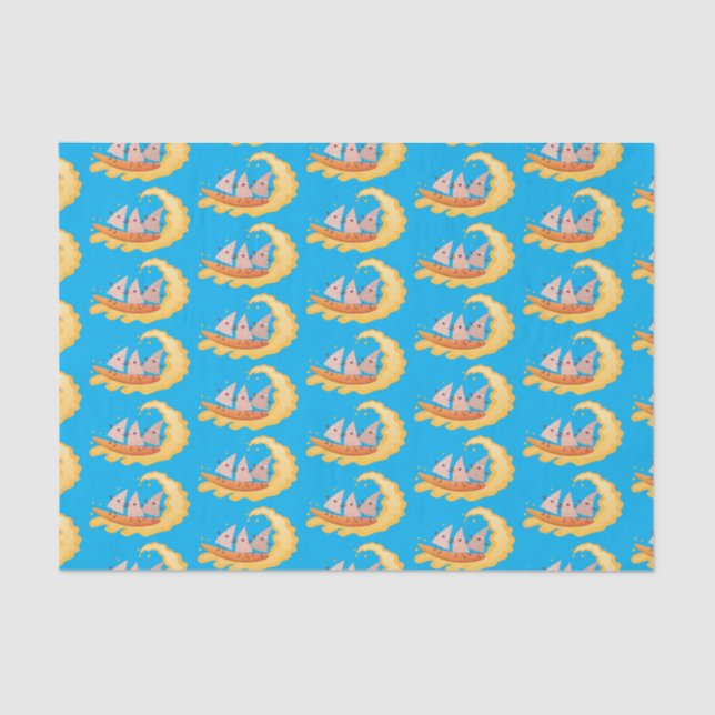 Cute nachos corn chips surfing cartoon tissue paper (Front)