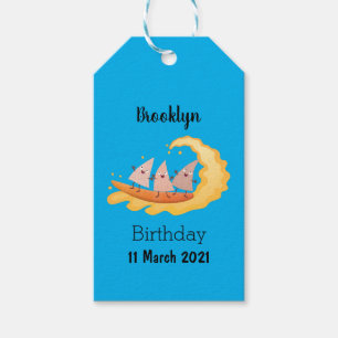 Cute nachos corn chips surfing  gift tags
