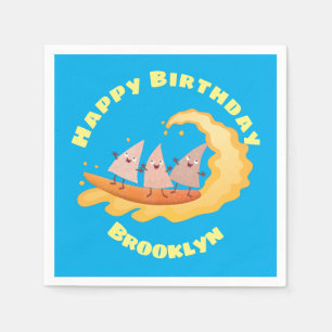 Cute nachos corn chips surfing napkin