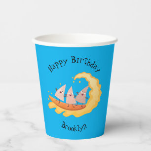 Cute nachos corn chips surfing paper cups