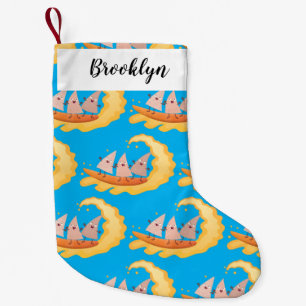 Cute nachos corn chips surfing small christmas stocking