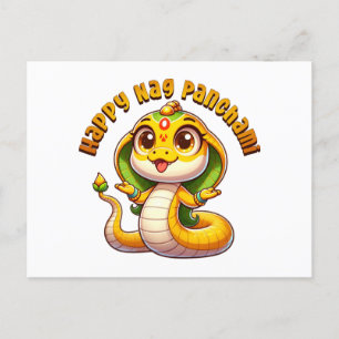 Cute Naga Panchami Cobra Postcard