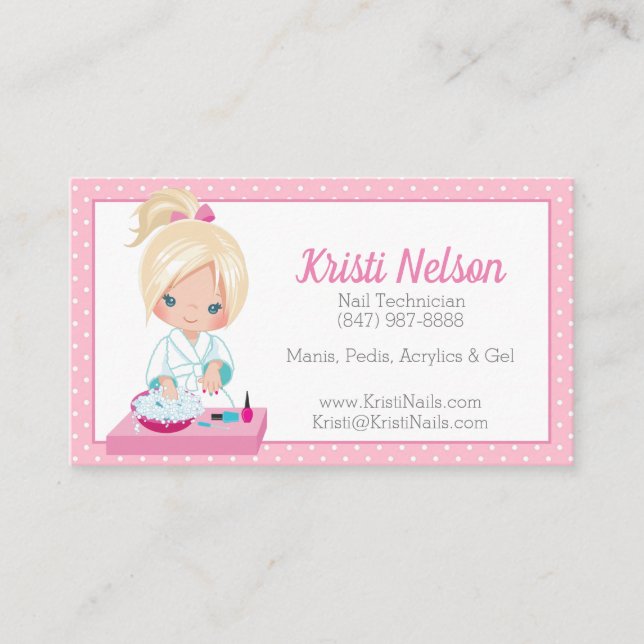 Cute Nail Tech Business Card (Front)