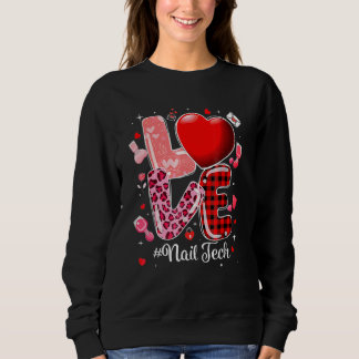 Cute Nail Tech For Plaid One Loved Nail Technician Sweatshirt