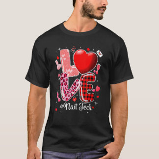 Cute Nail Tech For Plaid One Loved Nail Technician T-Shirt