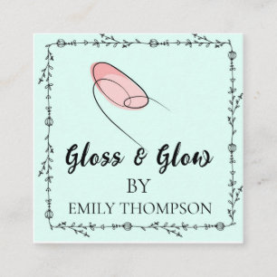 Cute Nails Beauty Salon Square Business Card