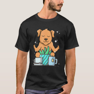 Cute Namaste Dog Do Yoga Gardening Coffee T-Shirt