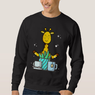 Cute Namaste Giraffe Do Yoga Gardening  Coffee Sweatshirt