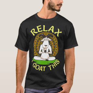 Cute Namaste Goat In Relaed Yoga Pose Relaation W T-Shirt
