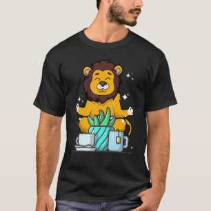 Cute Namaste Lion Do Yoga Gardening Coffee T-Shirt